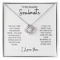 Beautiful Soulmate Missing Piece Love Knot Necklace