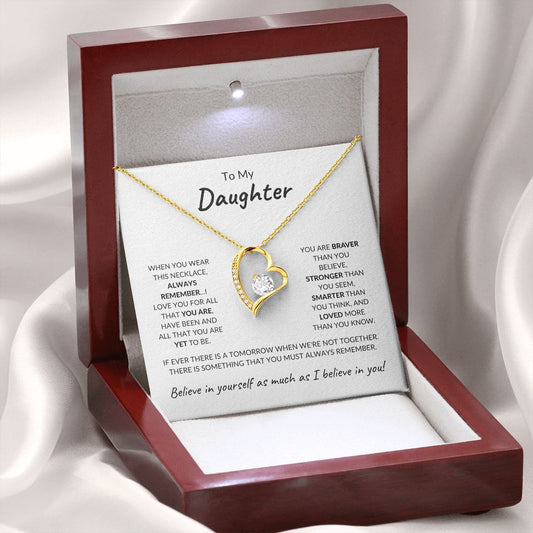 Daughter Always Remember Forever Love Necklace