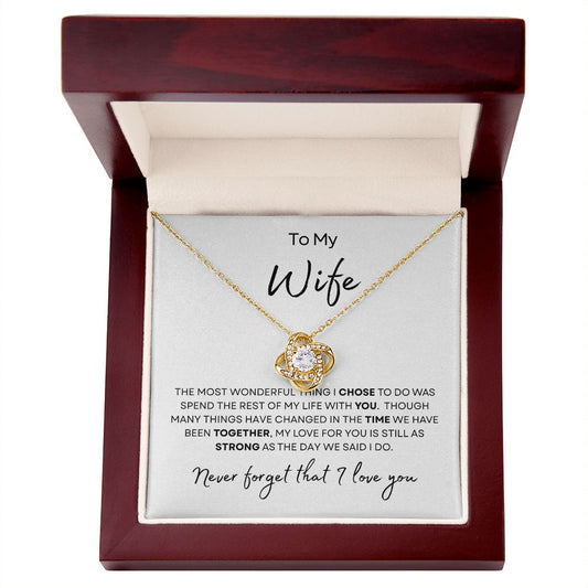Wife Never Forget Love Knot Necklace